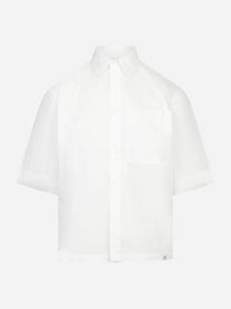 Camicia manica corta in cotone bianco Nelson