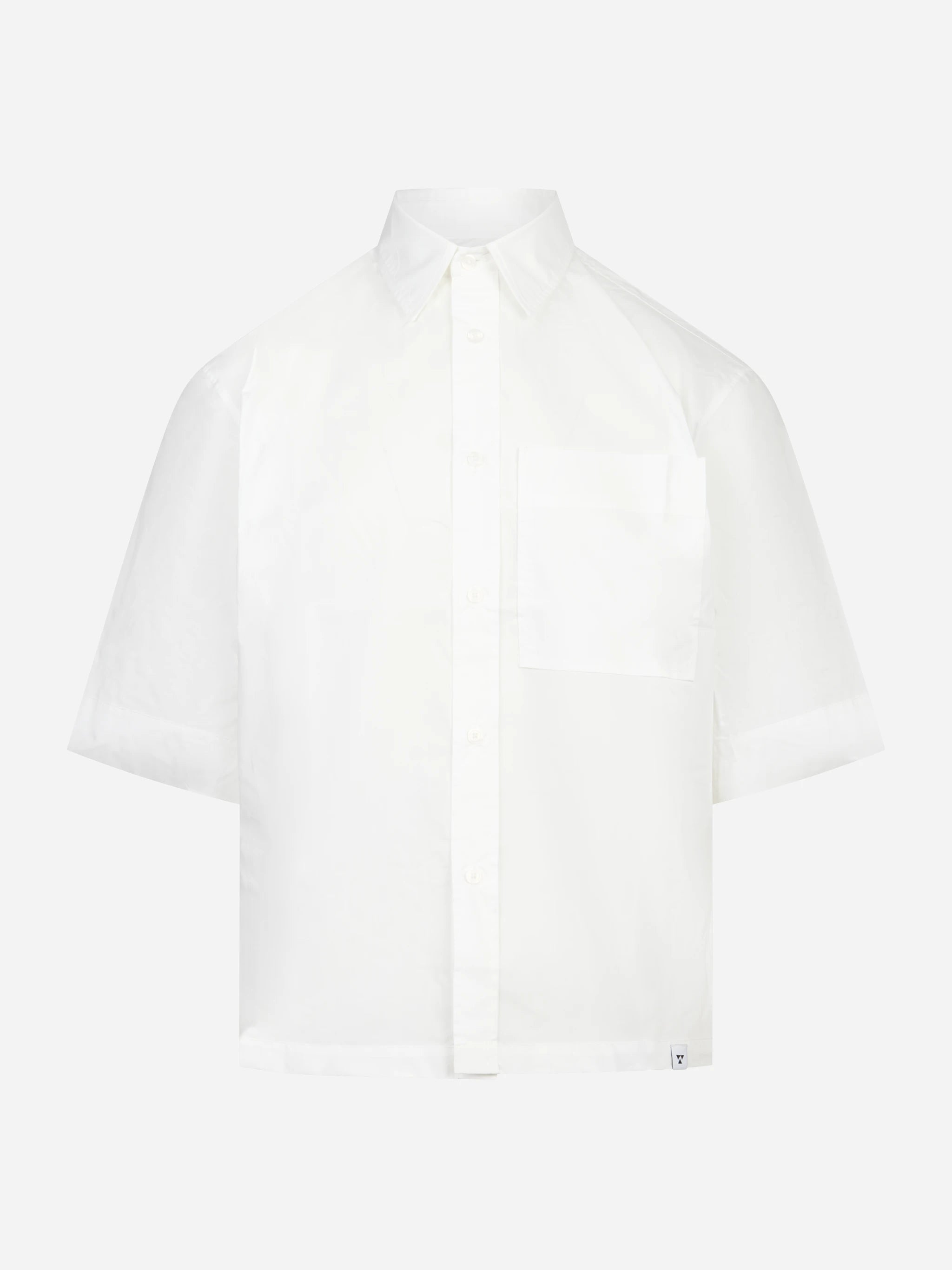 Camicia manica corta in cotone bianco Nelson