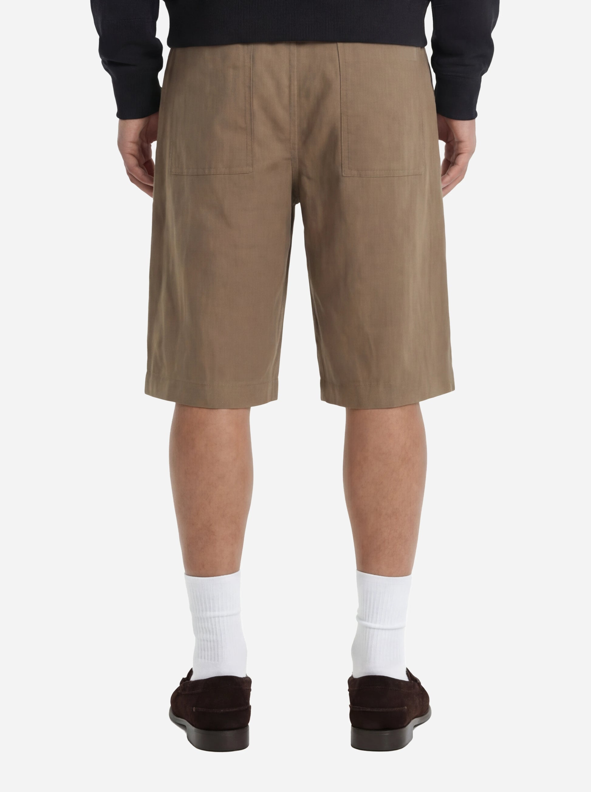 Shorts Curico beige in lino e viscosa