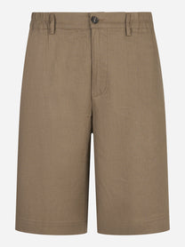Shorts Curico beige in lino e viscosa