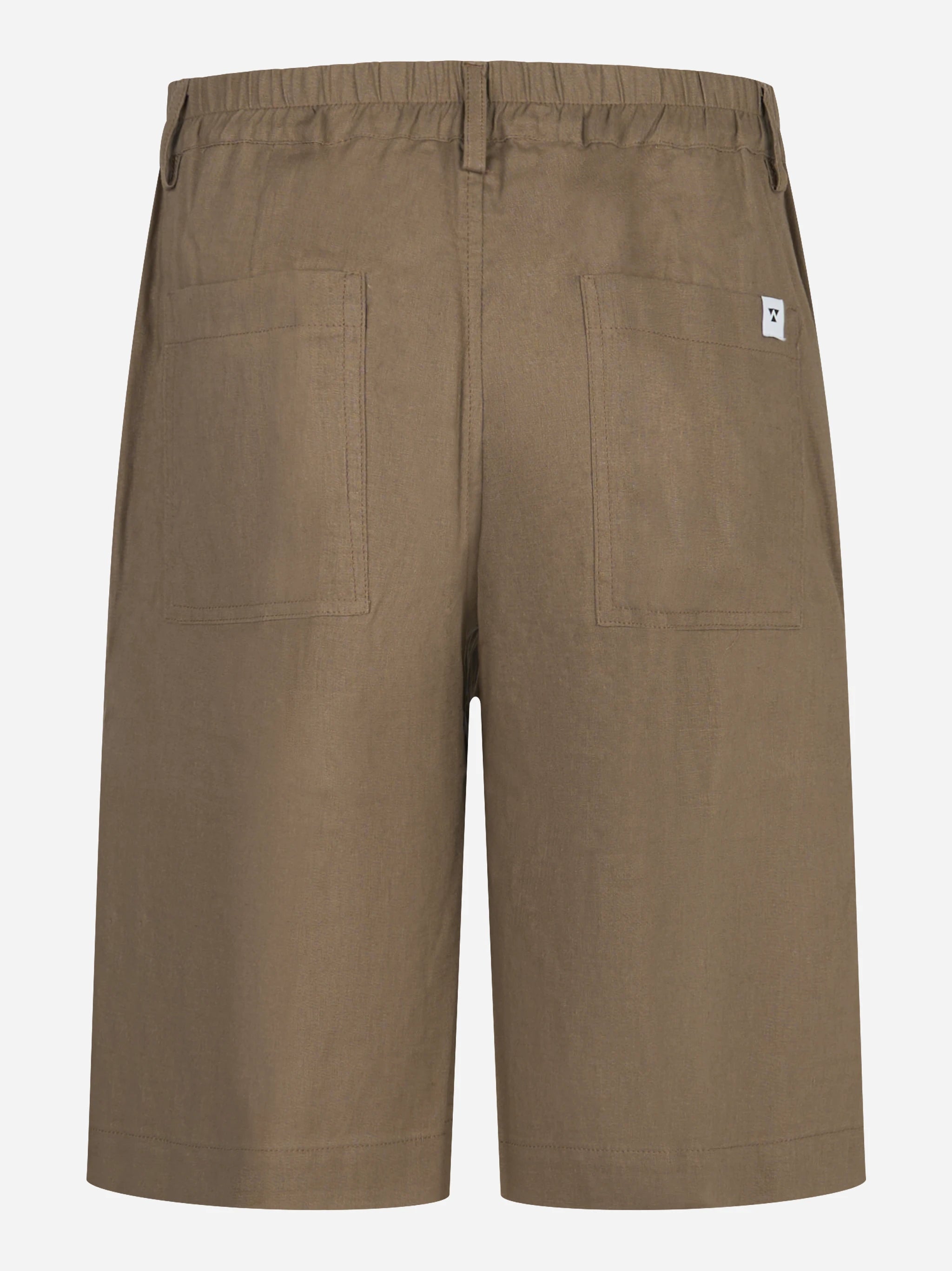 Shorts Curico beige in lino e viscosa