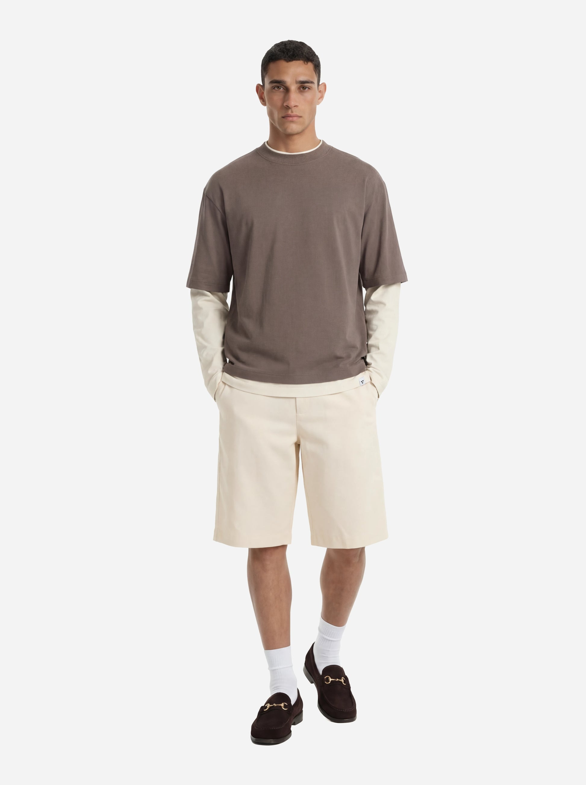Shorts Curico bianco in lino e viscosa