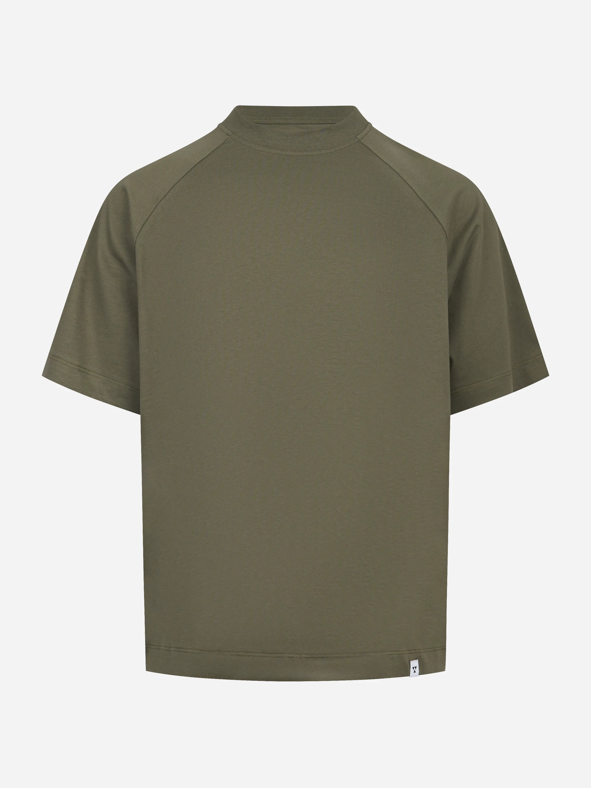 T-shirt in cotone con spalla raglan verdeLienz