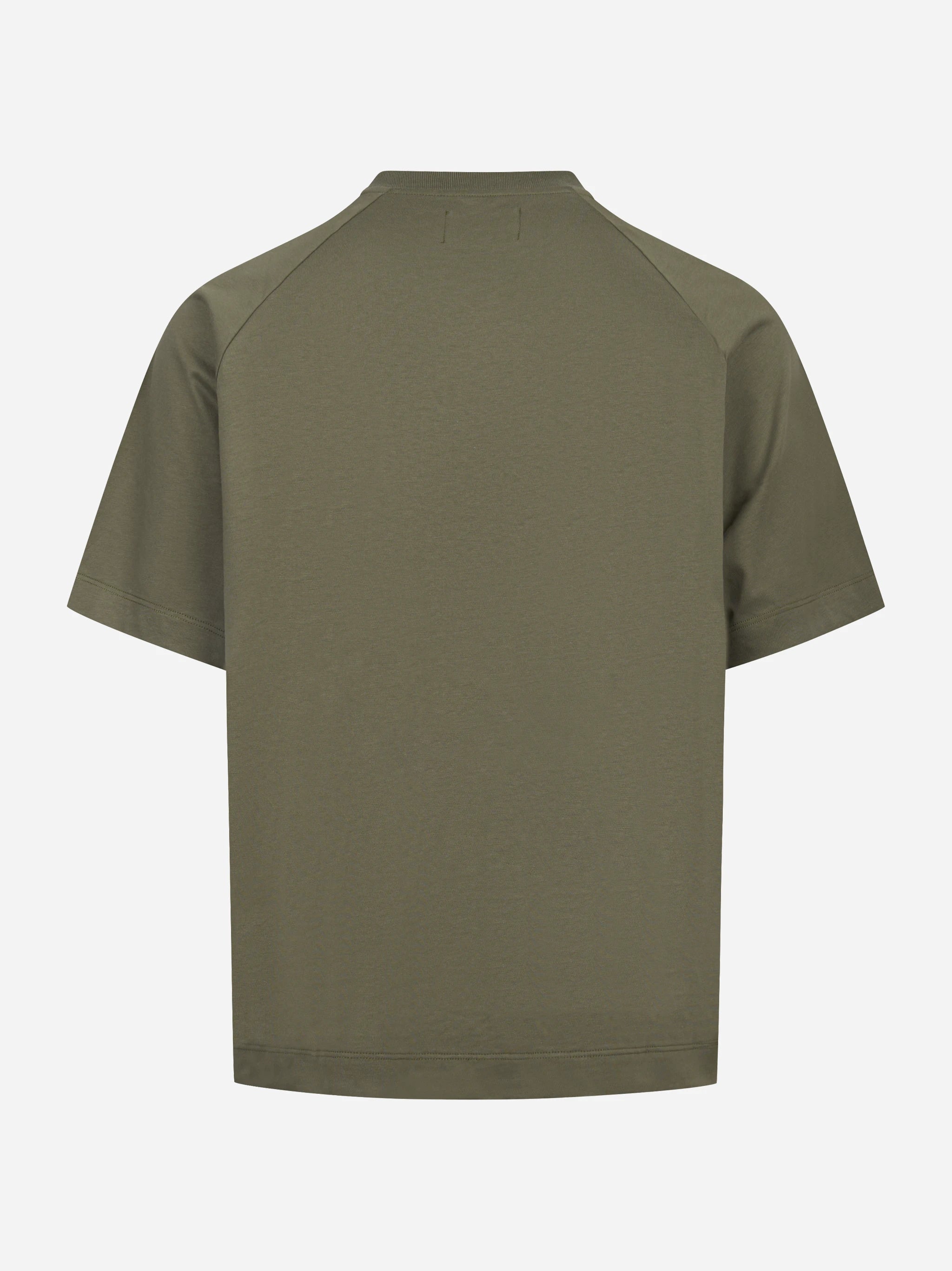 T-shirt in cotone con spalla raglan verdeLienz