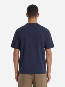 T-shirt in cotone con spalla raglan blu Lienz