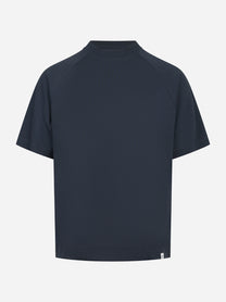 T-shirt in cotone con spalla raglan blu Lienz